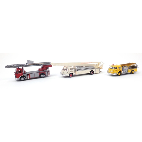 690 - Three large scratch built model fire engines, the largest 40cm in length