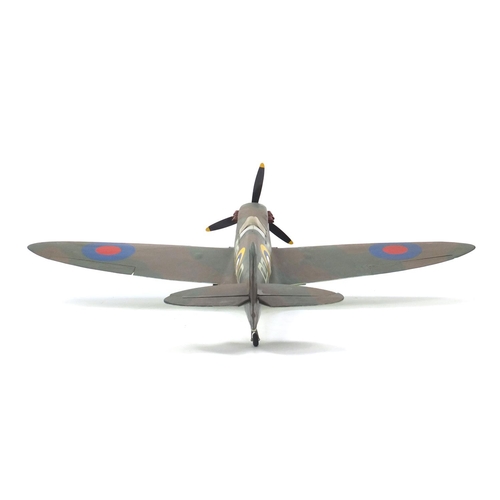 2103 - Large scratch built hand painted model of a spitfire, 180cm wide x 142cm deep