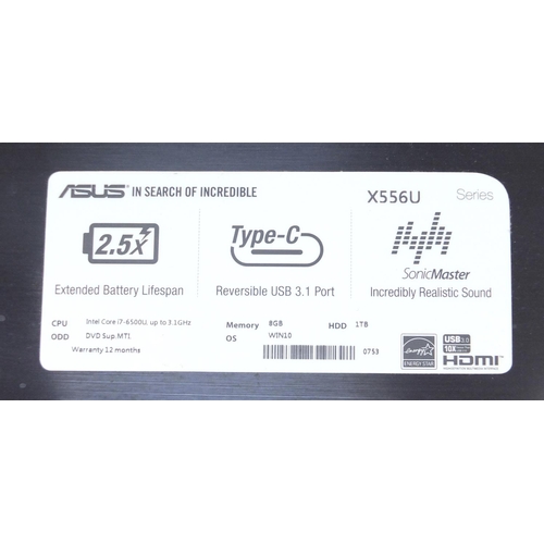 2147 - Asus notebook PC, model X556U, with Intel core i7 processor