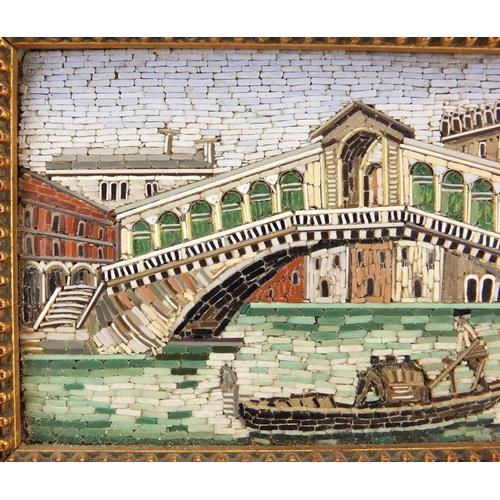 5 - Early 20th century Italian micro mosaic panel depicting the Rialto Bridge, inscribed Venice 1926 ver... 