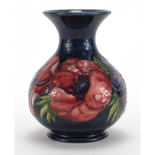 798 - Moorcroft pottery baluster vase, hand painted and tube lined in the poppy pattern, impressed and pai... 