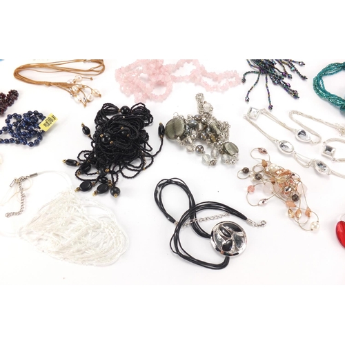 2748 - Costume jewellery necklaces including garnet, amethyst and other polished stones