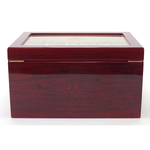 2189 - Rolex cherrywood dealers display watch box, with base drawer, 16.5cm H x 29.5cm W x 21.5cm D