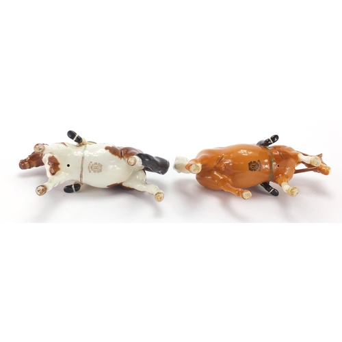 2419 - Two Beswick children on ponies, the largest 14cm high