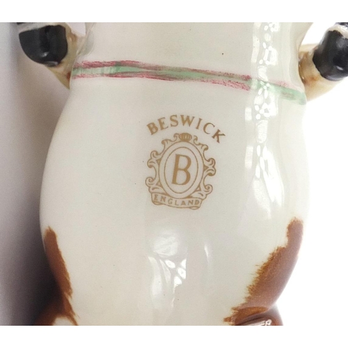 2419 - Two Beswick children on ponies, the largest 14cm high