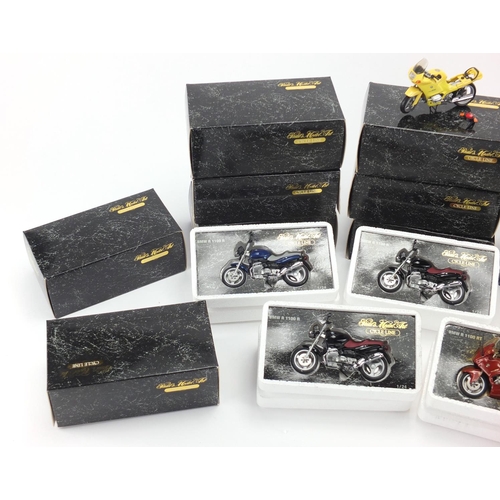 679 - Twelve Pauls model art cycle line die cast BMW motorbikes, with boxes scale 1:24