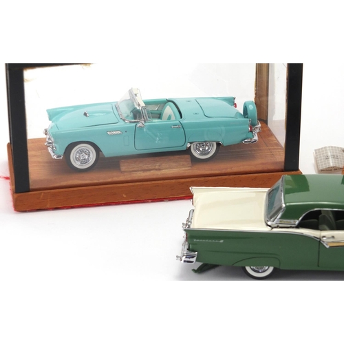 683 - Three die cast vehicles, two Franklin Mint and One Danbury Mint including 1957 Fairlane, two with di... 
