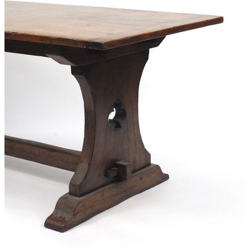 2014 - Heavy oak refectory table, 75.5cm H x 182cm W x 81cm D