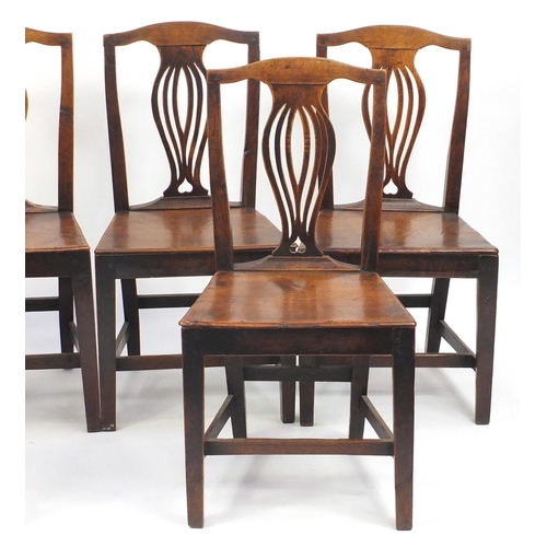 2013 - Set of six Georgian oak dining chairs, each 92cm high