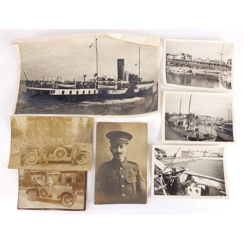 188 - Mostly Military and shipping postcards and photographs including HMS Victory, HMS Royal Sovereign an... 