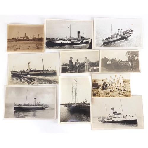 188 - Mostly Military and shipping postcards and photographs including HMS Victory, HMS Royal Sovereign an... 