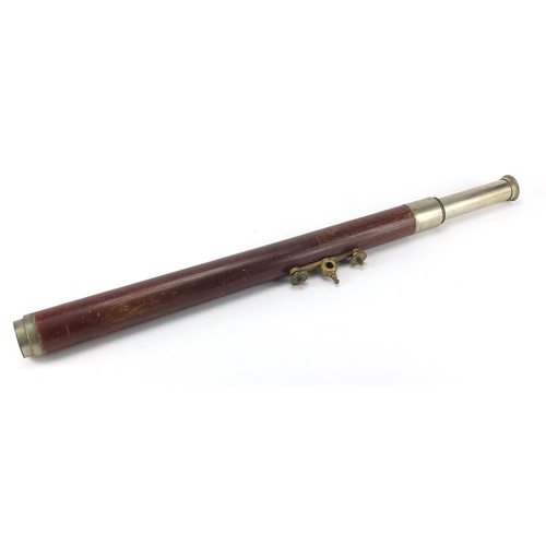 115 - Victorian telescope by George Stebbing, retailed by C C Elwes of Kemptown Brighton, 64cm in length (... 