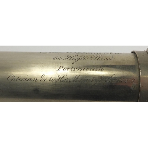 115 - Victorian telescope by George Stebbing, retailed by C C Elwes of Kemptown Brighton, 64cm in length (... 