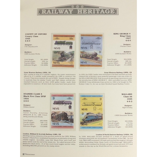 2532 - Railway Heritage mint unused stamps, arranged in two albums together with one other album of mint un... 