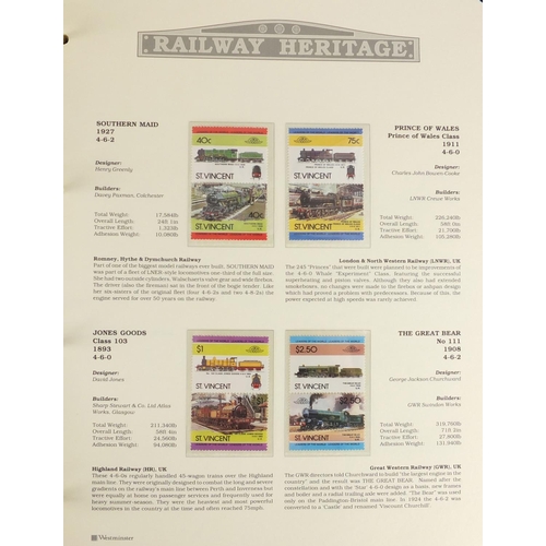 2532 - Railway Heritage mint unused stamps, arranged in two albums together with one other album of mint un... 