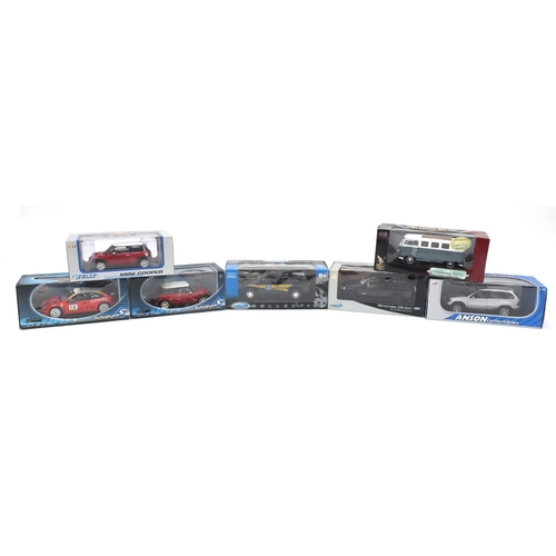 680 - Seven die cast vehicles, with boxes scale 1:18 including Welly and Anson