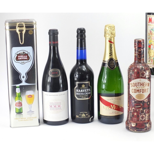 2158 - Champagne, spirits and liqueurs including Southern Comfort, Mumm, Martini and Noy Armenian brandy