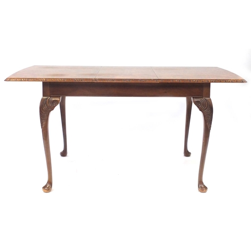 2031 - Burr walnut dining room suite comprising extending dining table, six chairs and sideboard
