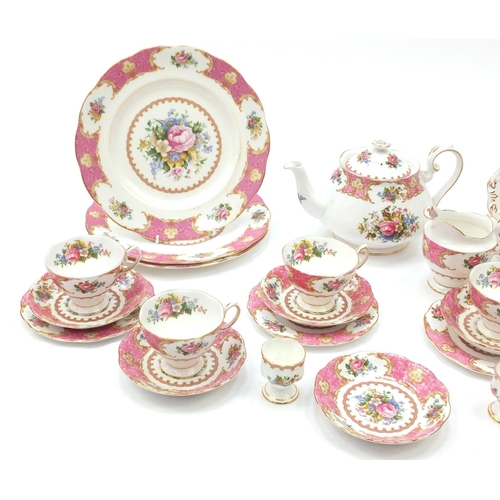 2320 - Royal Albert Lady Carlyle dinner and teaware including teapot