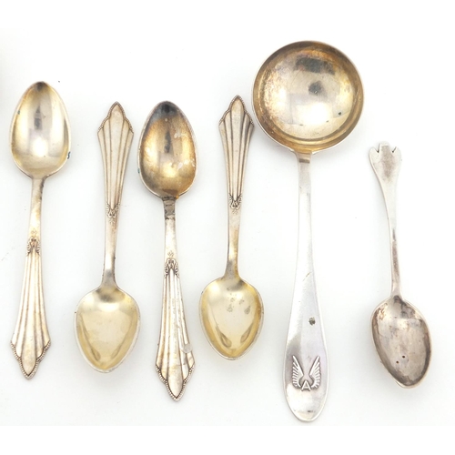 2550 - Georgian and later silver spoons, various hallmarks, approximate weight 145.0g