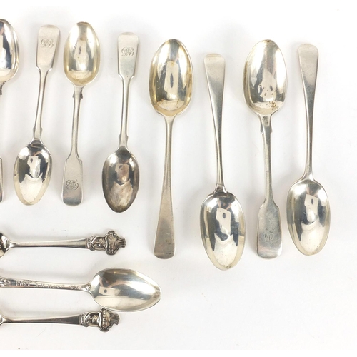 2556 - Victorian and later silver spoons including a Sedgwick Commemorative example and Rolex, various hall... 