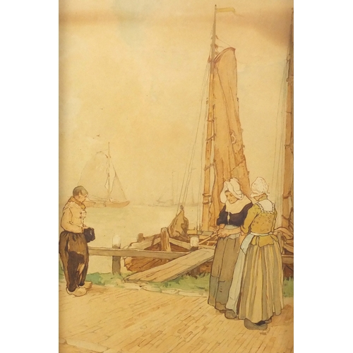 1344 - ** WITHDRAWN FROM SALE ** Hendrick Cassiers - Traditional Dutch scenes with a windmill and boats, fr... 