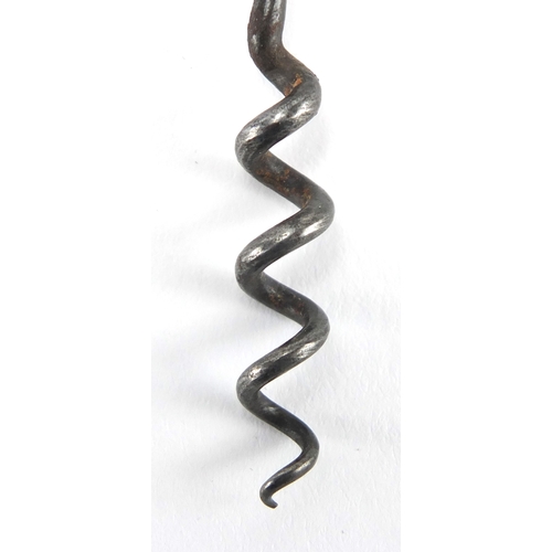 19 - 18th century English double folding steel corkscrew, 10.5cm in length (when opened)