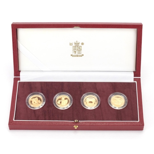 199 - Elizabeth II 2003 gold proof four coin pattern collection, with fitted case, certificate and box