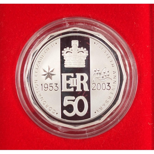 217 - 2003 50th Anniversary of Queen Elizabeth II  Coronation gold and silver proof coin set, comprising a... 