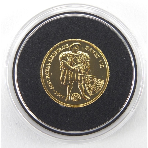 224 - Elizabeth II 1997 Henry VIII gold proof two pounds