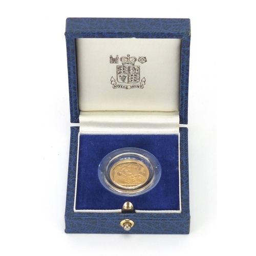 213 - Elizabeth II 1988 gold proof half sovereign, with fitted case and certificate numbered 6790