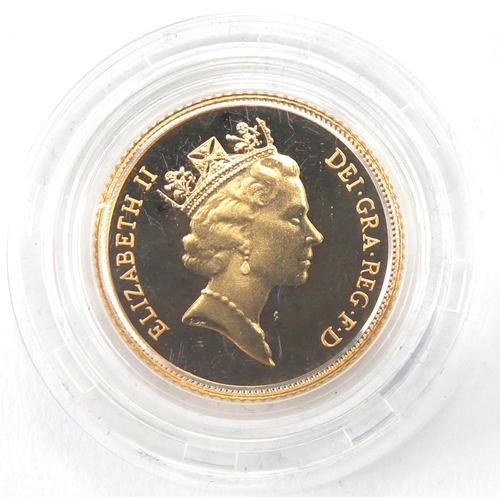 213 - Elizabeth II 1988 gold proof half sovereign, with fitted case and certificate numbered 6790