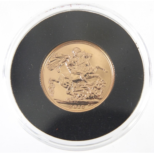 209 - Elizabeth II 2015 uncirculated gold sovereign