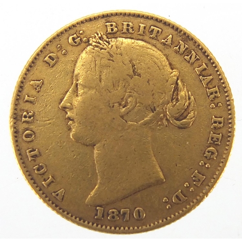 219 - Victoria Young Head Australian Mint 1870 gold sovereign