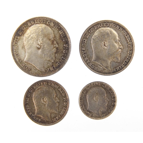 231 - Edward VII 1909 silver Maundy four coin set