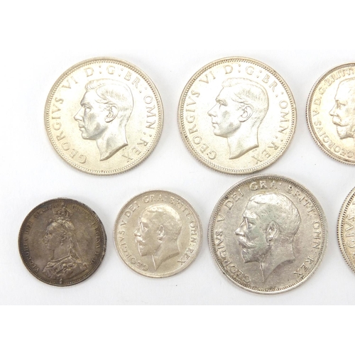 230 - Victorian and later British coinage including 1887 double florin, half crowns, shillings and six pen... 