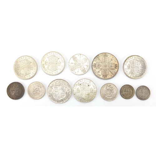 230 - Victorian and later British coinage including 1887 double florin, half crowns, shillings and six pen... 