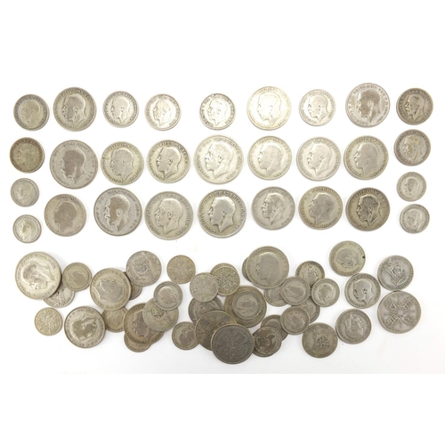 247 - British pre decimal pre 1947 coinage including half crowns and florins, approximate weight 465.0g