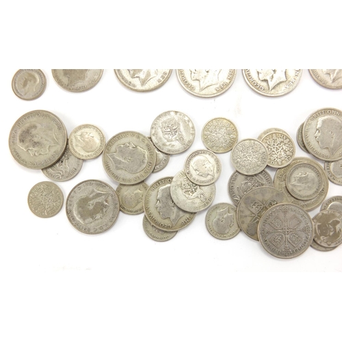 247 - British pre decimal pre 1947 coinage including half crowns and florins, approximate weight 465.0g