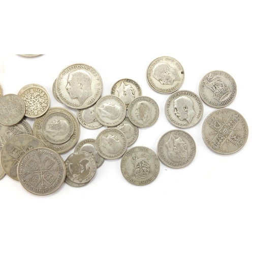 247 - British pre decimal pre 1947 coinage including half crowns and florins, approximate weight 465.0g