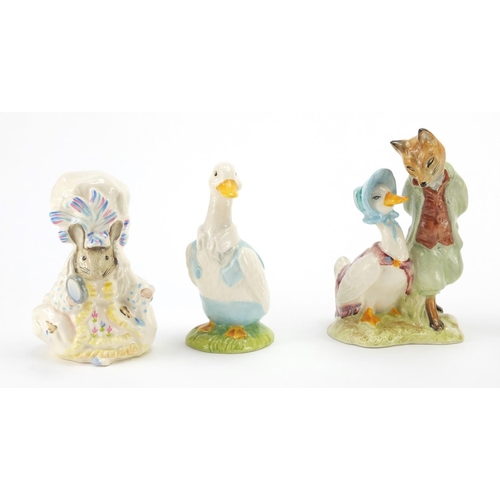 2406 - Six Royal Albert Beatrix Potter figures, Jemima Puddle-Duck with Foxy Whiskered Gentleman, Mr McGreg... 