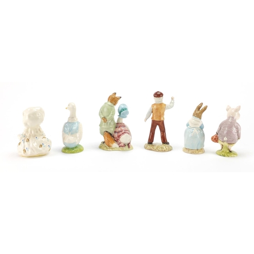 2406 - Six Royal Albert Beatrix Potter figures, Jemima Puddle-Duck with Foxy Whiskered Gentleman, Mr McGreg... 