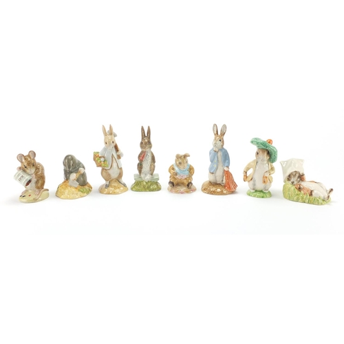 2398 - Seven Royal Albert and one Beswick Beatrix Potter figures, Peter and the Red Pocket Handkerchief, Be... 