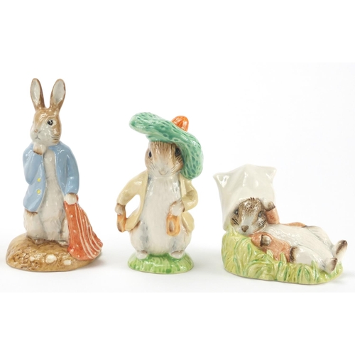 2398 - Seven Royal Albert and one Beswick Beatrix Potter figures, Peter and the Red Pocket Handkerchief, Be... 