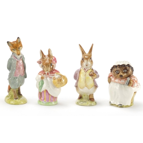 2385 - Seven Beswick Beatrix Potter figures,  Mr Benjamin Bunny, Cecily Parsley, Mrs Rabbit, Mrs Flopsy Bun... 