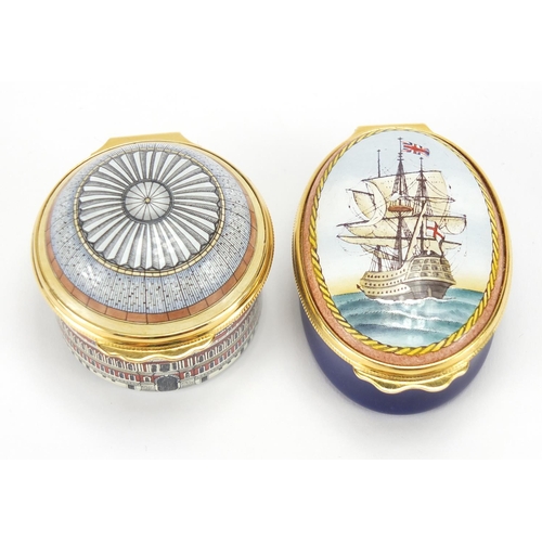 2482 - Two Halcyon Days enamel trinkets with fitted boxes including National Maritime Museum Greenwich and ... 