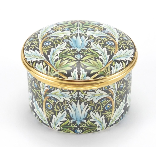 2478 - Halcyon Days William Morris design enamel trinket, with certificate and box, limited edition 27/500,... 