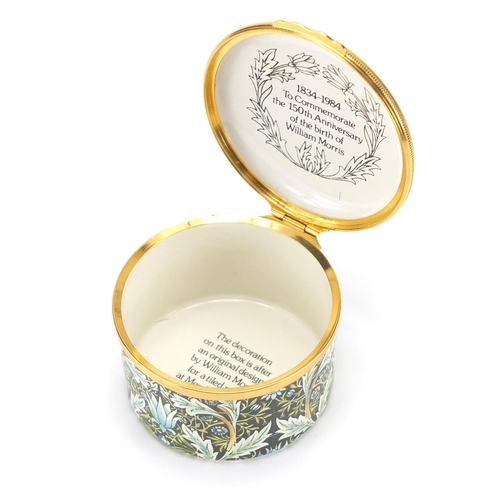 2478 - Halcyon Days William Morris design enamel trinket, with certificate and box, limited edition 27/500,... 