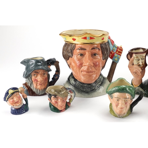 2472 - Eleven Royal Doulton and Beswick character and Toby jugs including The Collector and Henry V from Th... 