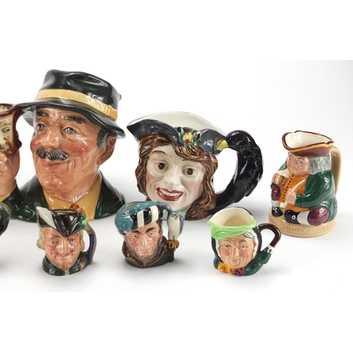 2472 - Eleven Royal Doulton and Beswick character and Toby jugs including The Collector and Henry V from Th... 